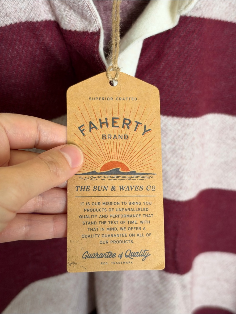 FAHERTY Legend Sweater Rugby Popover - Deep Red Rugby - Picture 10 of 13